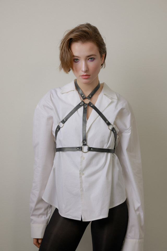 Open collar White shirt